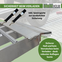 TRUTZHOLM Auffahrrampe klappbar 305 cm Traglast 680 kg Alu grau Motorradrampe Heavy Duty
