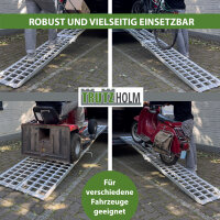 TRUTZHOLM Auffahrrampe klappbar 305 cm Traglast 680 kg Alu grau Motorradrampe Heavy Duty