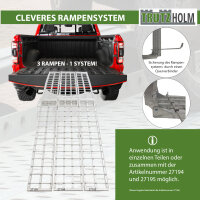 TRUTZHOLM Auffahrrampe klappbar 305 cm Traglast 680 kg Alu grau Motorradrampe Heavy Duty