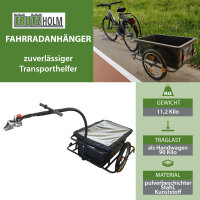 Fahrradanhänger mit Kupplung 90L Plane Handwagen Transportanhänger Lastenanhänger