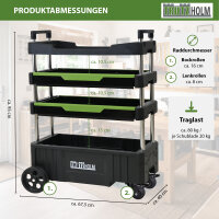 Montagewagen klappbar mobil transportabel 67,5x40x95 cm Traglast 80 kg 4 Ablagefächer leer