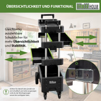 Montagewagen klappbar mobil transportabel 67,5x40x95 cm Traglast 80 kg 4 Ablagefächer leer