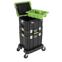 Profi Stapelboxen 3 Boxen mit Tragegriffen Rollbrett...
