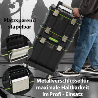 Profi Stapelboxen 3 Boxen mit Tragegriffen Rollbrett mobile Boxen
