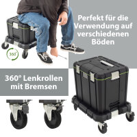 Profi Stapelboxen 3 Boxen mit Tragegriffen Rollbrett mobile Boxen
