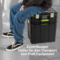 Profi Stapelboxen 3 Boxen mit Tragegriffen Rollbrett mobile Boxen