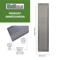 Paar Lochblech Aluminium gebördelt 1000 x 200 mm 1,5 mm Stärke Trittsicherung Schutzgitter