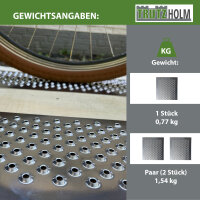 Paar Lochblech Aluminium gebördelt 1000 x 200 mm 1,5 mm Stärke Trittsicherung Schutzgitter