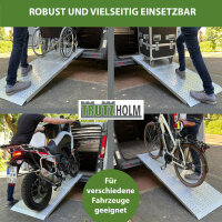 TRUTZHOLM Auffahrrampe Alu extralang 300 cm extrabreit 70 cm klappbar 400 Kg Verladerampe Eventrampe