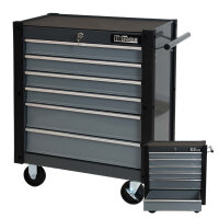Werkstattwagen "Trutzi" abschließbar  6 Schubladen 78 x 64 cm Kantenschutzleisten Rollcontainer grau