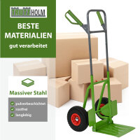 Sackkarre Stahl 200 kg 112,5 cm Höhe große klappbare Ladefläche 29x29 cm pannensichere PU-Räder