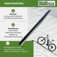 TRUTZHOLM 1x Auffahrschiene Alu 194 cm 50 kg Anti-Rutsch Beschichtung E-Bike Fahrradrampe Treppe