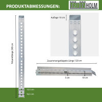 TRUTZHOLM Auffahrschiene klappbar 240 cm Tragkraft 50 kg Alu grau gelocht Fahrradrampe Rampe