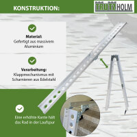 TRUTZHOLM Auffahrschiene klappbar 240 cm Tragkraft 50 kg Alu grau gelocht Fahrradrampe Rampe