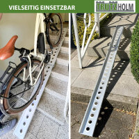 TRUTZHOLM Auffahrschiene klappbar 240 cm Tragkraft 50 kg Alu grau gelocht Fahrradrampe Rampe