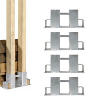 4er Set Holzstapelhilfe feuerverzinkter Stahl 34x10x15 cm...