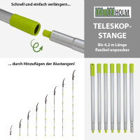 TRUTZHOLM Astsäge 6,3 m Arbeitshöhe - Teleskop-Stangensäge mit 7 Alustangen, Doppelhaken-Sägeblatt, inkl. Tragetasche