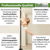 Pole Dance Tanzstange schwarz 231 - 274 cm Ø 45 mm Tabledance Static & Spinning ohne Bohren