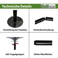 Pole Dance Tanzstange schwarz 231 - 274 cm Ø 45 mm Tabledance Static & Spinning ohne Bohren