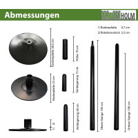 Pole Dance Tanzstange schwarz 231 - 274 cm Ø 45 mm Tabledance Static & Spinning ohne Bohren