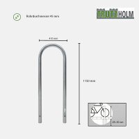 2 x Fahrradanlehnbügel 115 x 41 cm Edelstahl Ø 49 mm