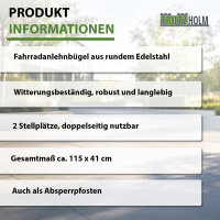 5 x Fahrradanlehnbügel 115 x 41 cm Edelstahl Ø 49 mm Einbetonieren Fahrradständer Parker Typ U