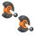 2x Sackkarrenrad PU-Rad 260x85 mm 3.00-4 75 mm zentrierte Nabe Ø 20 mm orange Vollgummi Bollerwagen