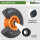 2x Sackkarrenrad PU-Rad 260x85 mm 3.00-4 75 mm zentrierte Nabe Ø 20 mm orange Vollgummi Bollerwagen