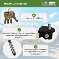 Anhängerschloss für Anhängerkupplung 4 Schlüssel Diebstahlschutz Wohnwagen Anhänger-Sicherung