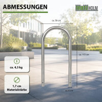 5 x Fahrradanlehnbügel 115 x 58 cm Edelstahl Ø 60 mm Einbetonieren Fahrradständer Parker Typ U