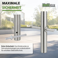 5 x Fahrradanlehnbügel 115 x 58 cm Edelstahl Ø 60 mm Einbetonieren Fahrradständer Parker Typ U