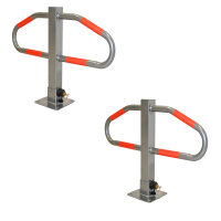 2x Parkplatzsperre 47 x 73 cm Metall grau abschließ- und klappbar Parkplatzbügel Sperrbügel Poller