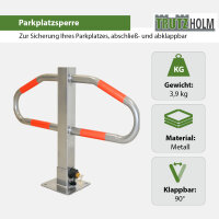 2x Parkplatzsperre 47 x 73 cm Metall grau abschließ- und klappbar Parkplatzbügel Sperrbügel Poller