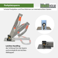 2x Parkplatzsperre 47 x 73 cm Metall grau abschließ- und klappbar Parkplatzbügel Sperrbügel Poller