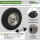 2x Schubkarrenrad pannensicher Vollgummi 4.80/4.00-8 grau/schwarz + Achse Ersatzrad Reifen PU
