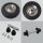 2x Schubkarrenrad pannensicher Vollgummi 4.80/4.00-8 grau/schwarz + Achse Ersatzrad Reifen PU