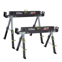 2x Sägebock 2.0 DELUXE 9-fach höhenverstellbar Stahl bis 1300 kg Klappbock Arbeitsbock Werkbock