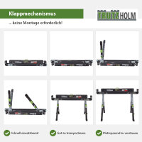 2x Sägebock 2.0 DELUXE 9-fach höhenverstellbar Stahl bis 1300 kg Klappbock Arbeitsbock Werkbock