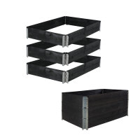 Hochbeet 3er Set Palettenrahmen Pflanzbeet 120x80x60 cm...