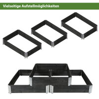 Hochbeet 3er Set Palettenrahmen Pflanzbeet 120x80x60 cm aus Holz schwarz Garten Balkon stapelbar