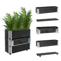 Hochbeet auf Rollen Kräuterbox 80x30x68 cm mobil...