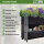 Hochbeet auf Rollen Kräuterbox 80x30x68 cm mobil schwarz für Garten und Balkon