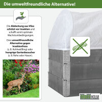 Hochbeetabdeckung 120 x 80 cm Bogenabdeckung mit Vlies Frühbeetabdeckung