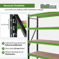 2x Industrieregal Milo 200x190x60 cm steckbar, erweiterbar 4 Ebenen 4 Tonnen Schwerlastregal Regal