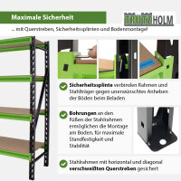 2x Industrieregal Milo 200x190x60 cm steckbar, erweiterbar 4 Ebenen 4 Tonnen Schwerlastregal Regal