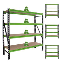 4x Industrieregal Milo 200x190x60cm steckbar, erweiterbar...