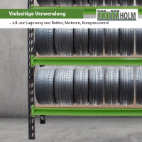 4x Industrieregal Milo 200x190x60cm steckbar, erweiterbar 4 Ebenen 4 Tonnen Schwerlastregal Regal