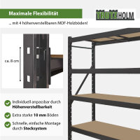 2x Schwerlastregal Emil 180x190x60 cm 3200 kg aus Stahl Stecksystem 4 Fachböden Pickregal Lagerregal