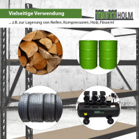 4x Schwerlastregal Emil 180x190x60 cm 3200 kg aus Stahl Stecksystem 4 Fachböden Pickregal Lagerregal