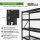 2x Schwerlastregal Enno 180x190x60 cm 3200 kg Stahl Stecksystem 4 Gitterböden Lagerregal Pickregal